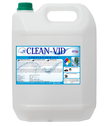 limpia vidrios industrial llamado clean vid.