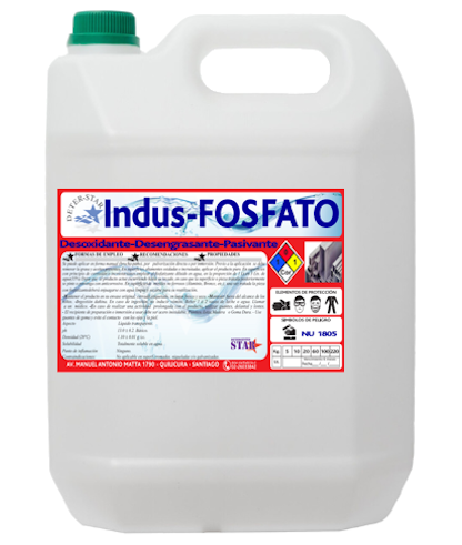 desoxidante, desengrasante y pasivante llamado indus fosfato.
